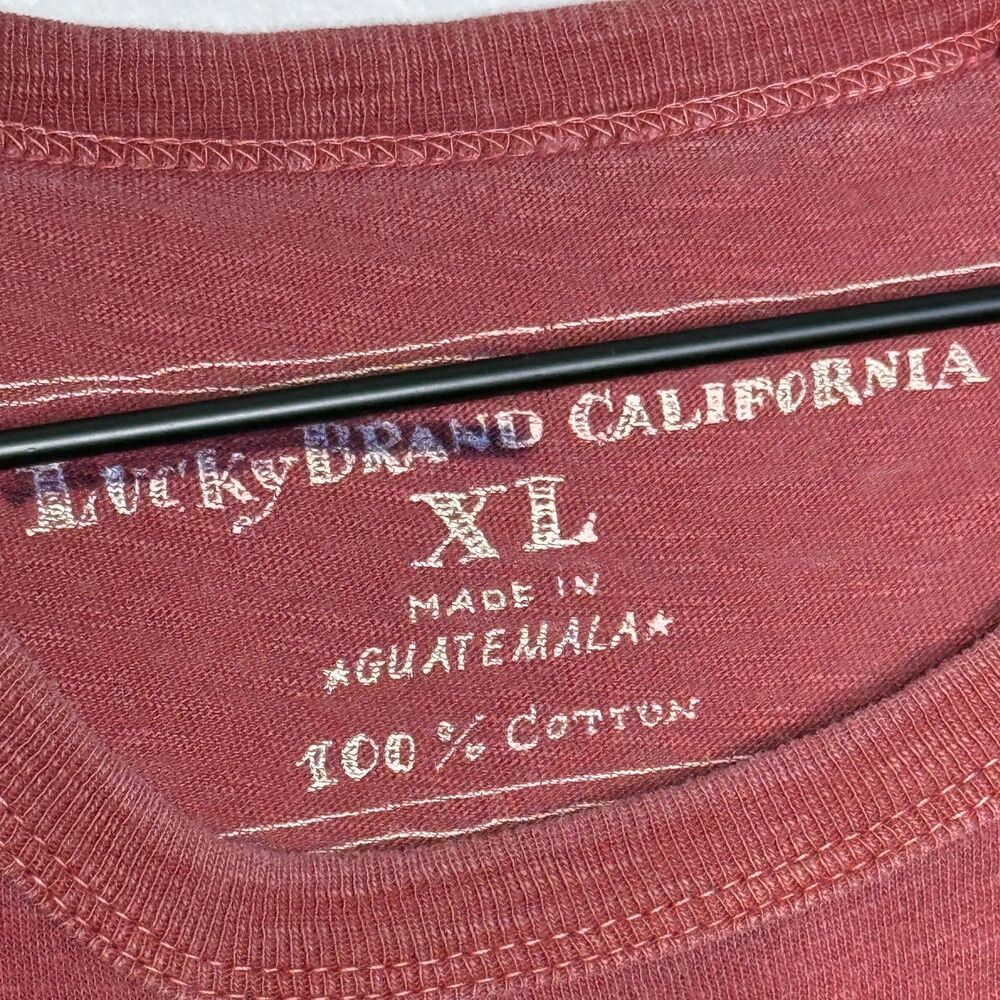 Lucky‎ Brand Mens T-Shirt XL Red Bear Graphic Hipsters Casual Basics - Picture 3 of 7